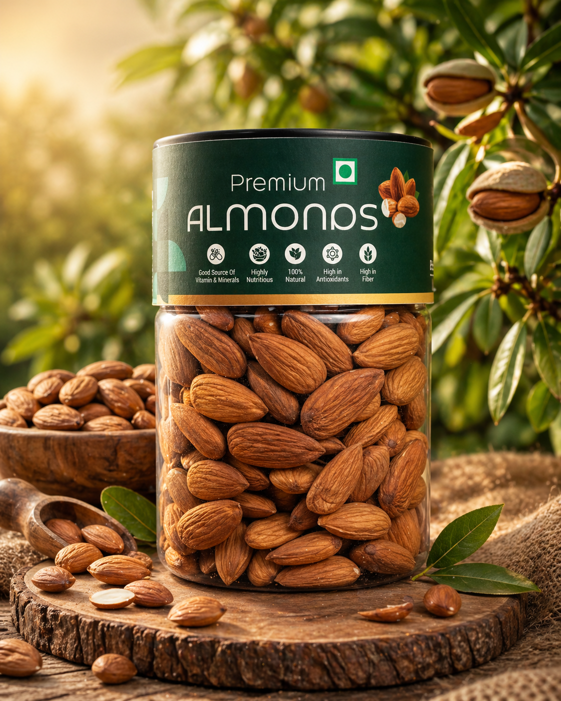 Kivida Premium Almonds Jar – 250g
