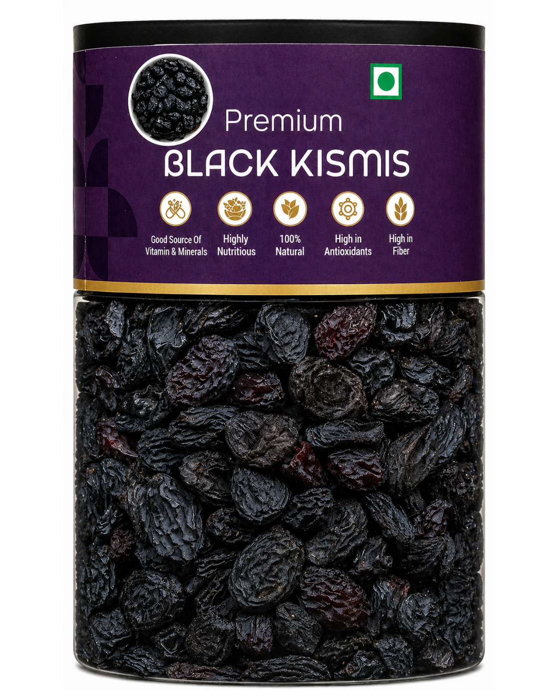 Kivida Premium Black Kismis Jar – 250g - Image 2