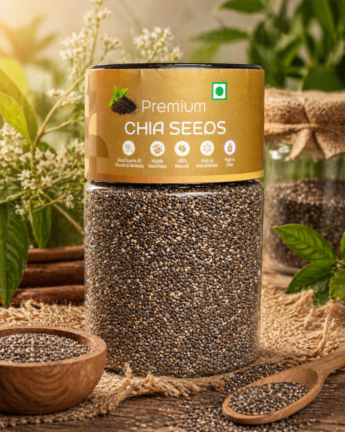 Kivida Premium Chia Seeds Jar – 250g