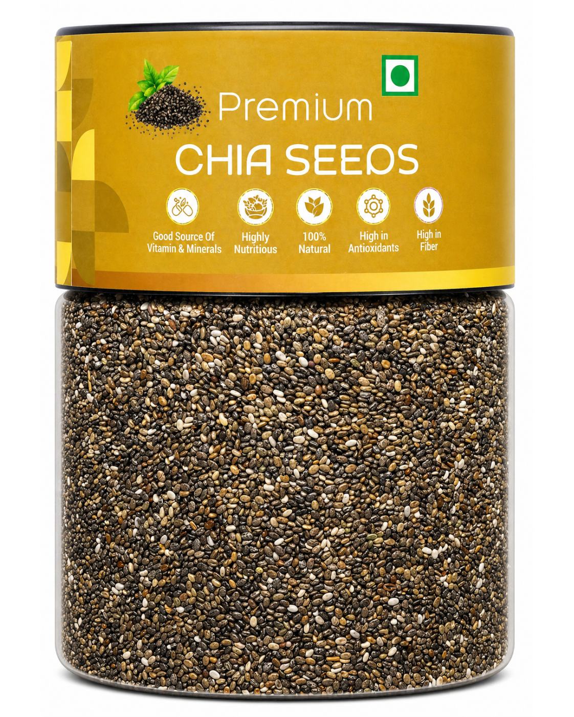 Kivida Premium Chia Seeds Jar – 250g - Image 2