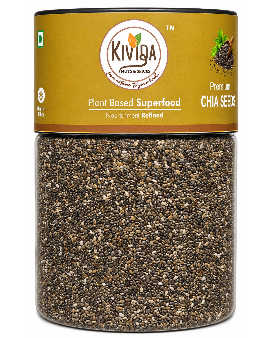 Kivida Premium Chia Seeds Jar – 250g - Image 3