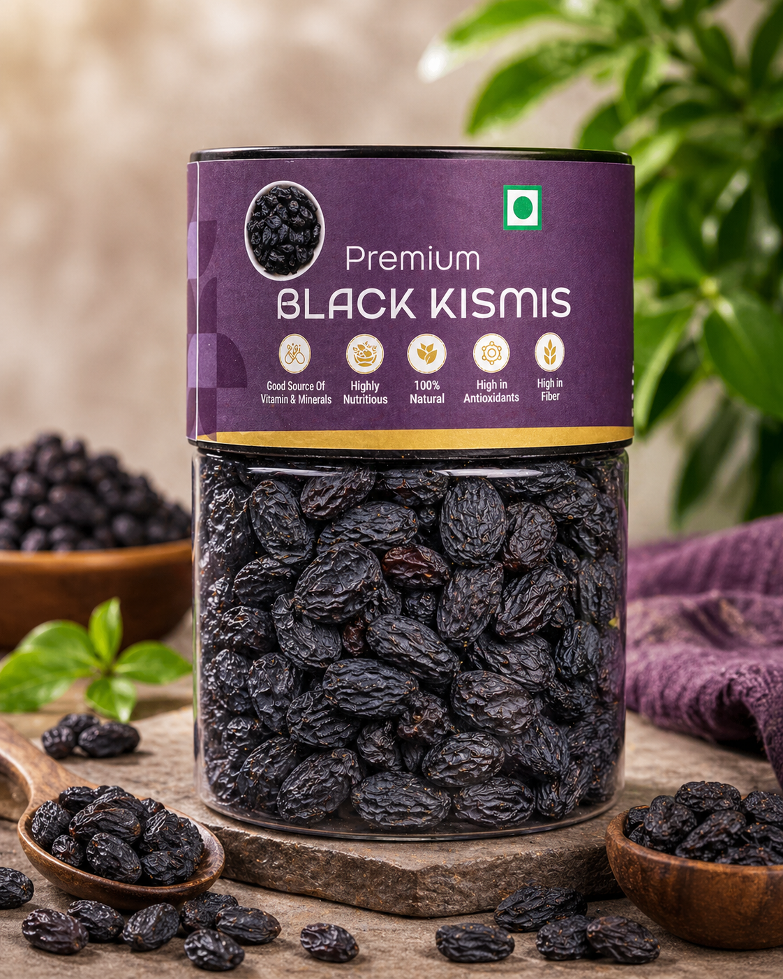 Kivida Premium Black Kismis Jar – 250g
