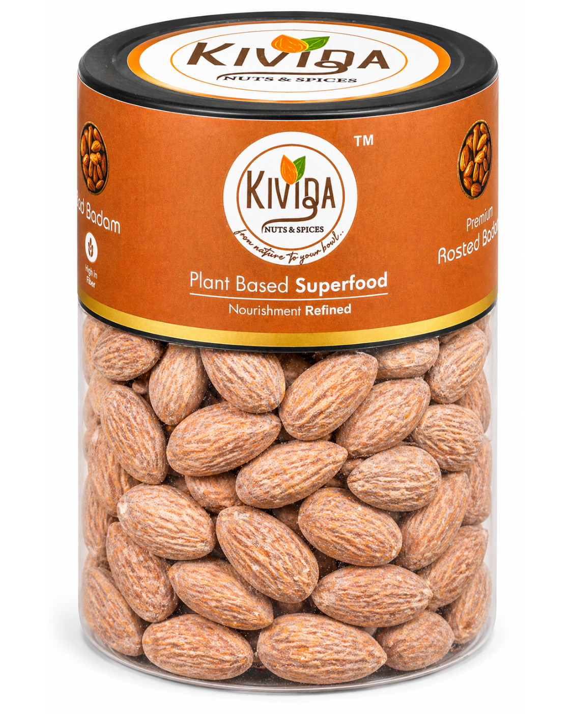 Kivida Premium Roasted Badam Jar – 250g - Image 3